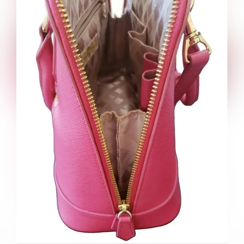 Samantha Thavasa Pink Handbag purse with handles & strap gold lock & keys EUC - Picture 10 of 16